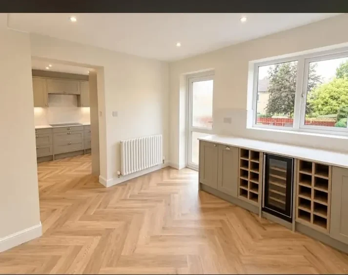 Bright kitchen refurbishment with bespoke storage