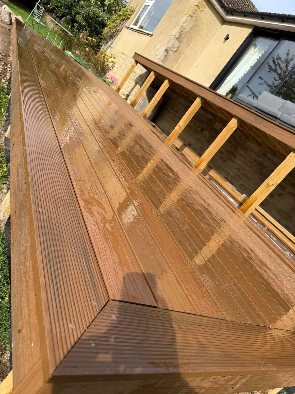Timber deck boards and neat edge detailing